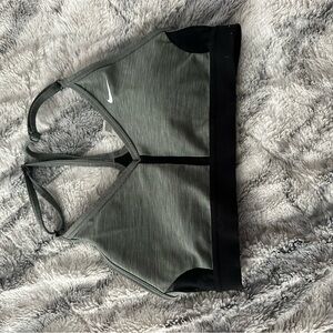 Nike Women's Olive and Black Sports Bra